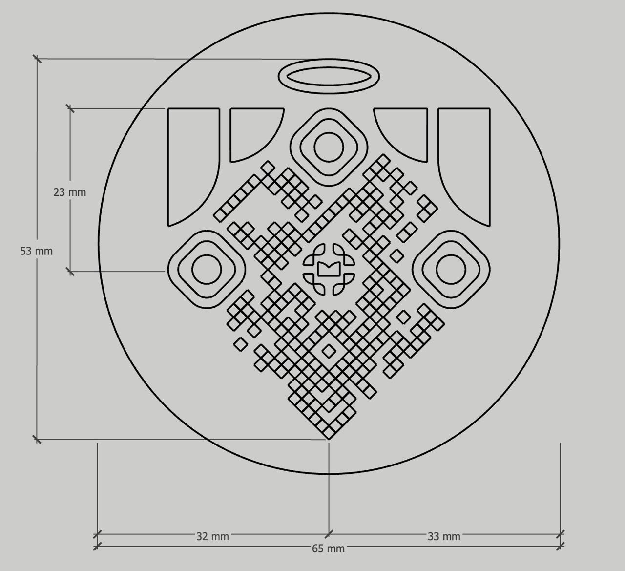 Round medallion engineering drawing