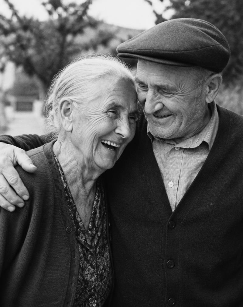 Grandparents laughing together